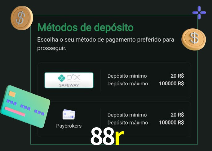 O cassino 88r oferece uma grande variedade de métodos de pagamento
